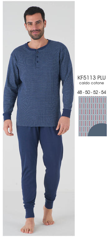 ART. KF5113 PLU- pigiama uomo m/l interlock kf5113 plu - Fratelli Parenti